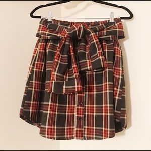 VINTAGE Plaid Flannel Tie Skirt
